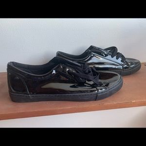 Faux Patent leather sneaker